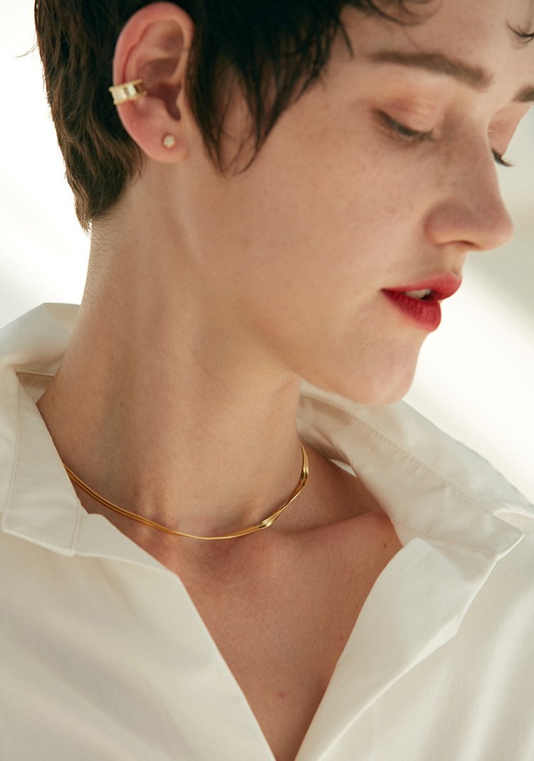 Marley Herringbone Chain Necklace 