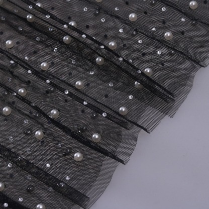 Beaded Hot Diamond Sexy Mesh Maxi Dress