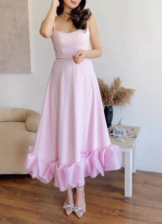 Soft Pink Sleeveless Midi Dress