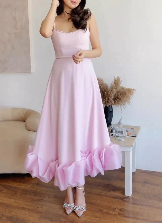 Soft Pink Sleeveless Midi Dress