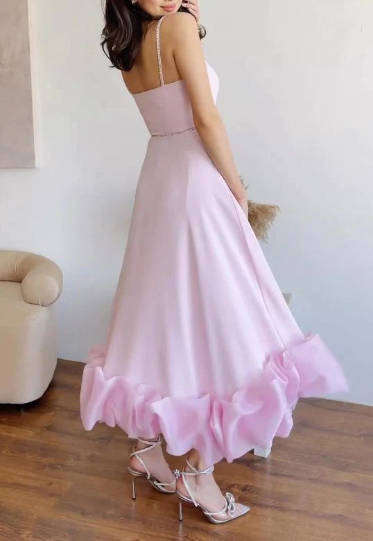 Soft Pink Sleeveless Midi Dress