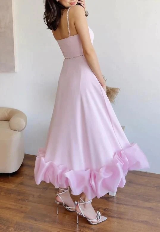 Soft Pink Sleeveless Midi Dress