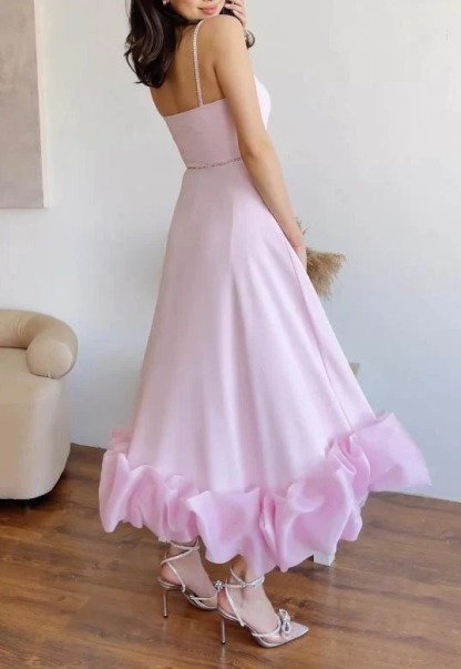 Soft Pink Sleeveless Midi Dress