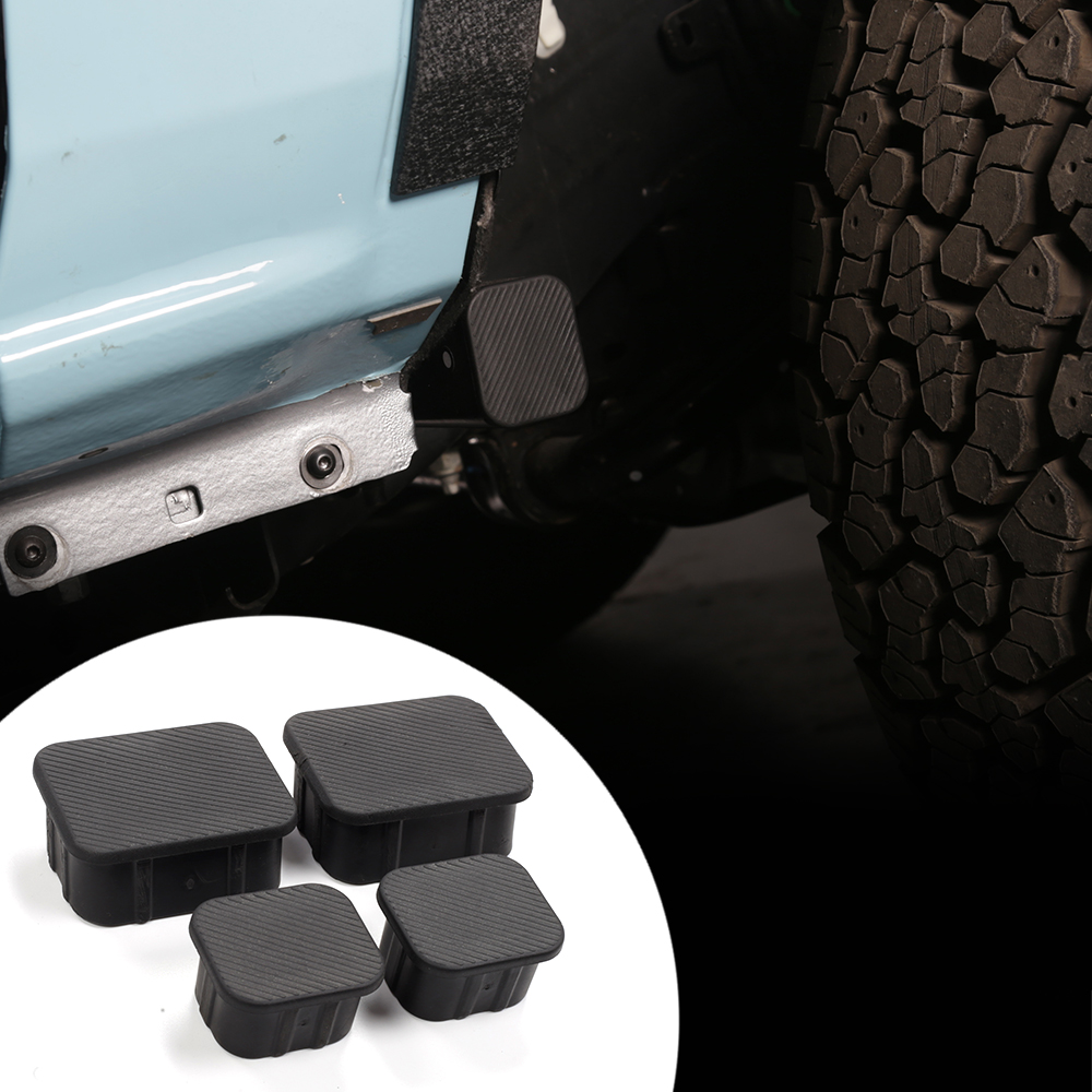 Crash Bar End Caps Front Axle Plug for 2021 2022 Ford Bronco 2 4 Door Black Rubber Stopper Cover Protection,Front Bumper Plug Mudproof Dust Caps(4Pcs)