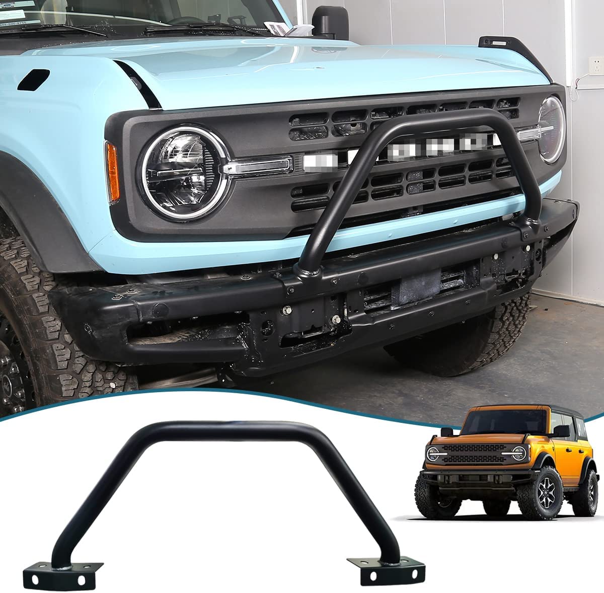 Front Brush Guard Bull Bar Bumper Grille Guard for Ford Bronco 2021 2022 Accessories (with Modular Front Bumper ONLY)