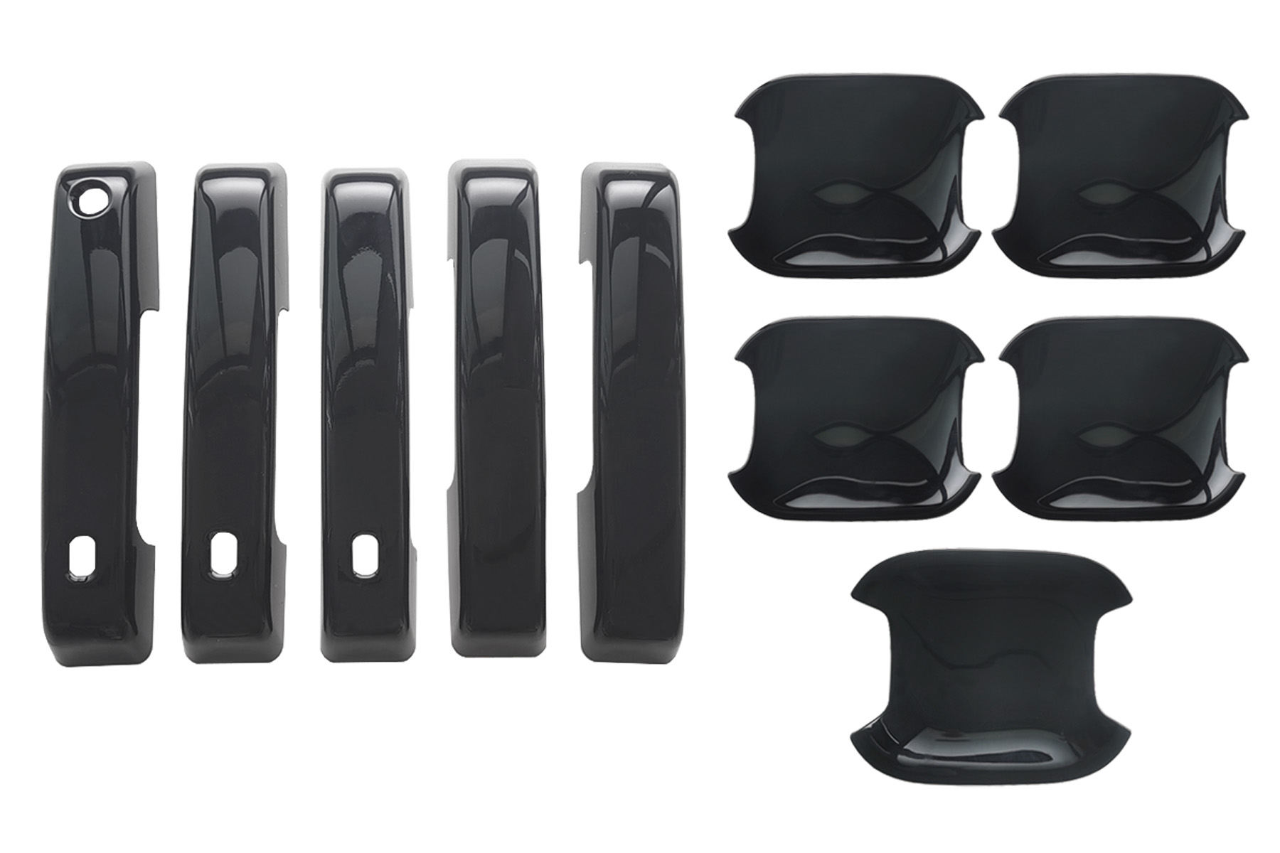 10 Pcs Door Handle Protector Cover+Cup Bowl Cover Trim for Ford Bronco 2021 2022 Exterior Door Handle Accessories,Glossy Black