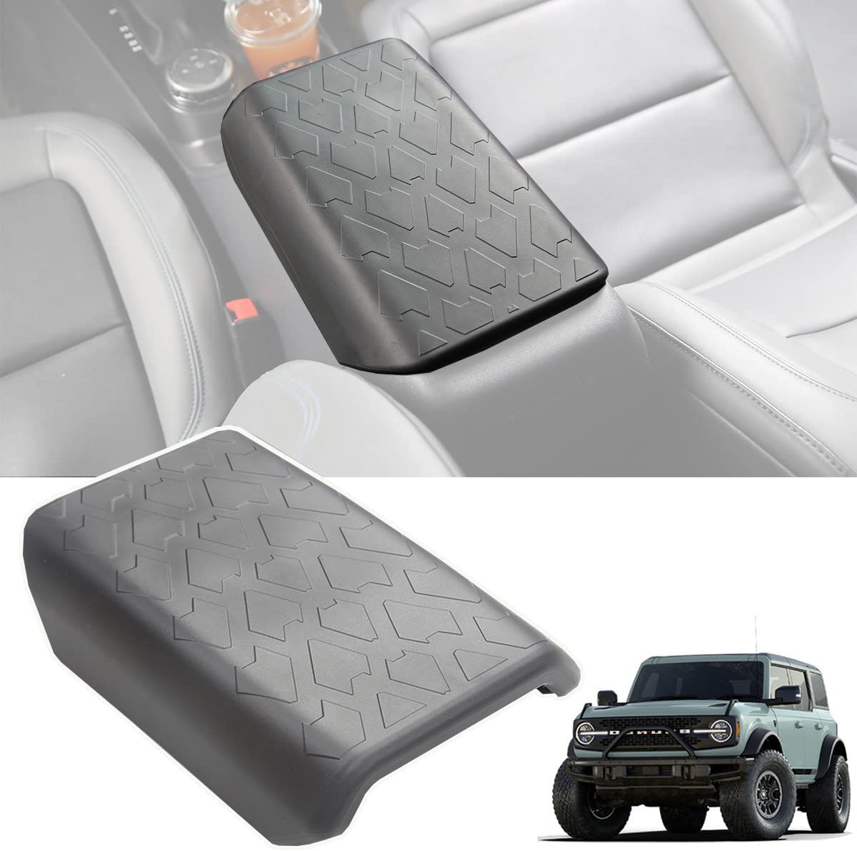 TPE Waterproof Anti-Scratch Console Center Armrest Protector Pad Cover for 2021 2022 Ford Bronco Accessories 2/4 Door