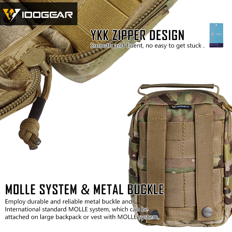 IDOGEAR Tactical Medical Pouch MOLLE First Aid EMT Utility Pouch IFAK Hunting Nylon First Aid Bag 3523-IDOGEAR INDUSTRIAL