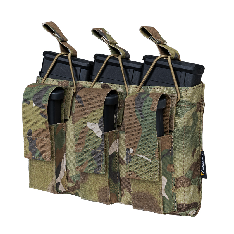 IDOGEAR Triple Mag Pouch Open-Top Triple Kangaroo Magazine Pouch and Pistol Mag Pouch 500D Nylon Airsoft Hunting Military Gear 3545-IDOGEAR INDUSTRIAL