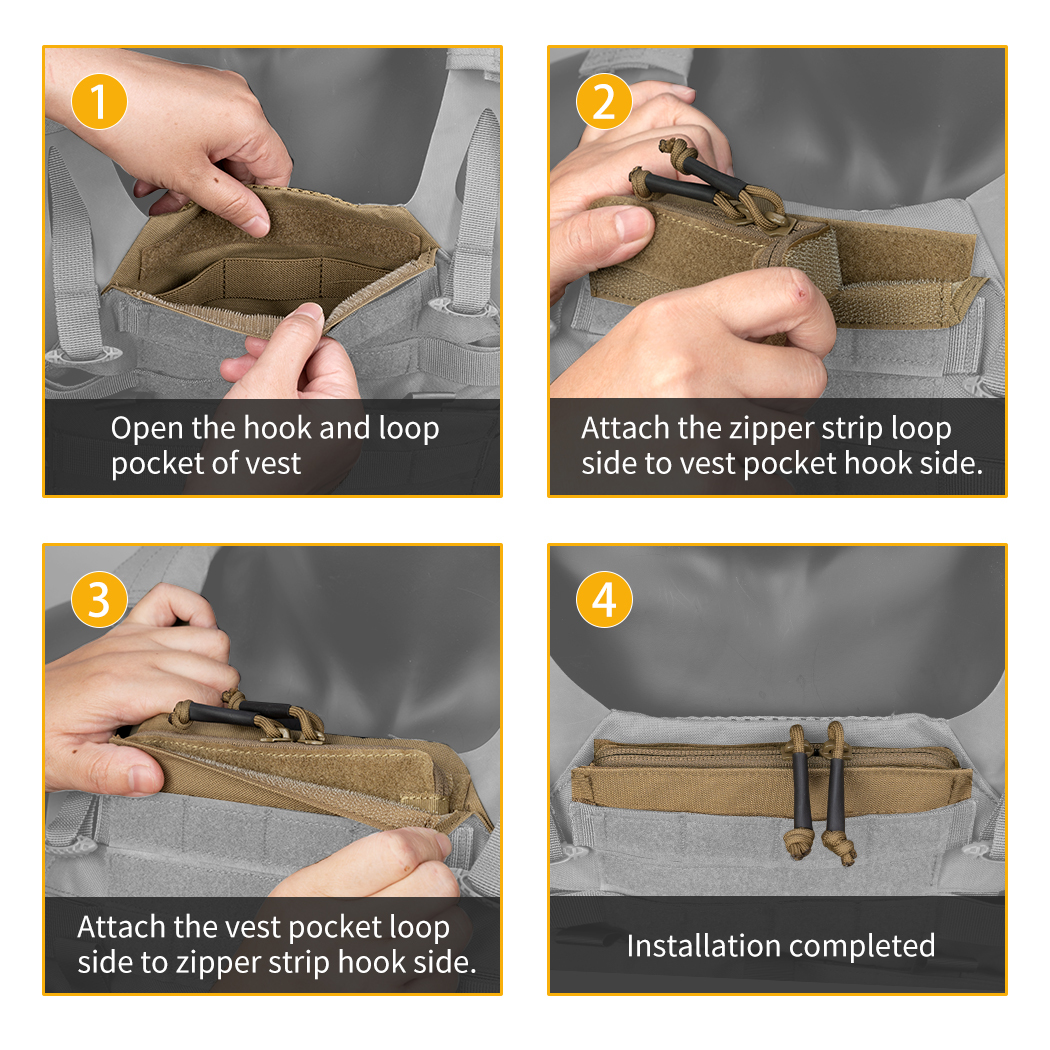 IDOGEAR Zipper Strip Insert for Vest Tactical AVS CPC JPC2.0 Hook and Loop Pocket Accessories Double Zippers 5.9 Inches Length 2 Pack 3943-IDOGEAR INDUSTRIAL