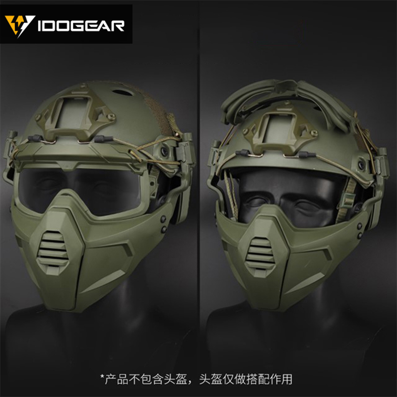 IDOGEAR Tactical Half Face Mask & Tactical Goggle Set For OC Style Helmet Rail Sports Accessories 6604-IDOGEAR INDUSTRIAL