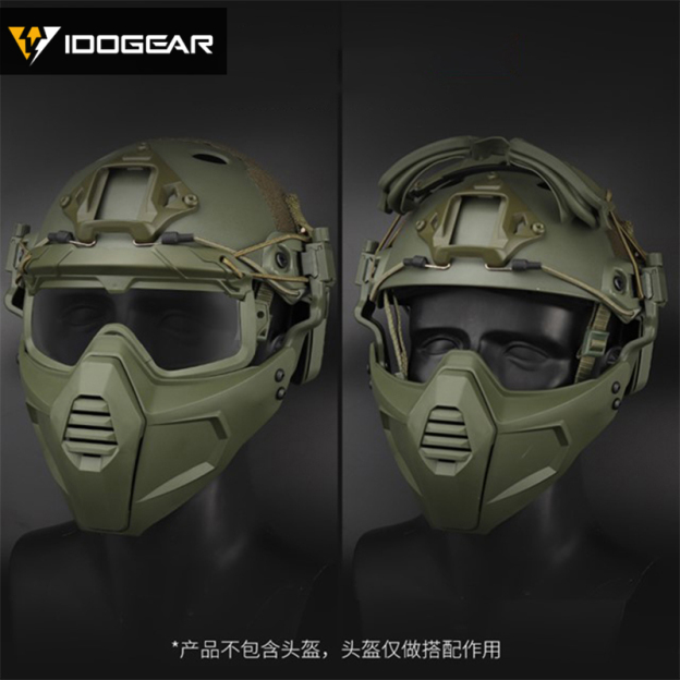 IDOGEAR Tactical Half Face Mask & Tactical Goggle Set For OC Style Helmet Rail Sports Accessories 6604-IDOGEAR INDUSTRIAL