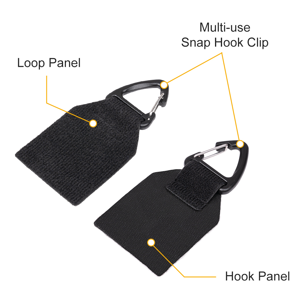 IDOGEAR Tactical Gear Clip Key Chain D-Ring Carabiners Snap Clip Tactical Belt Keeper For Hook And Loop Attachment Black 2/3/4 Set 3947-IDOGEAR INDUSTRIAL