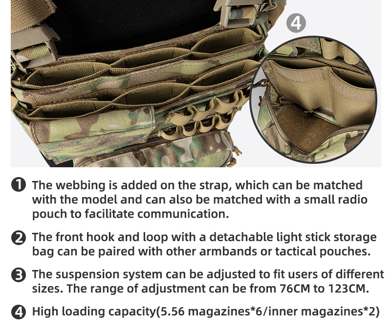 IDOGEAR KGR Tactical Chest Rig Multicam Lightweight For Airsoft Genuin