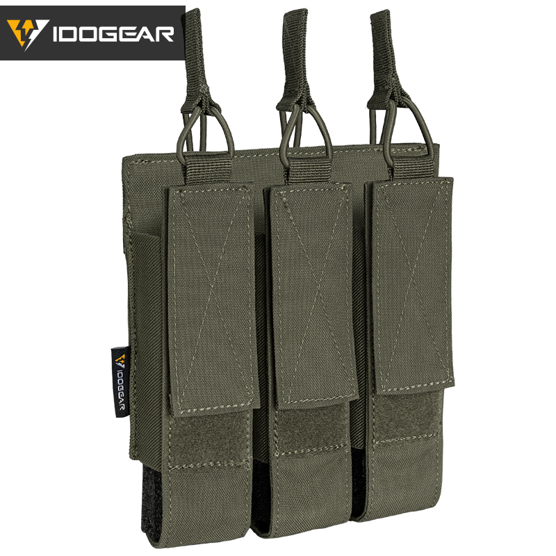 IDOGEAR Triple Mag Pouches Tactical Magazine Pouch Molle Open Top Kriss Mag Pouch for MP5 Magazines 3576-IDOGEAR INDUSTRIAL