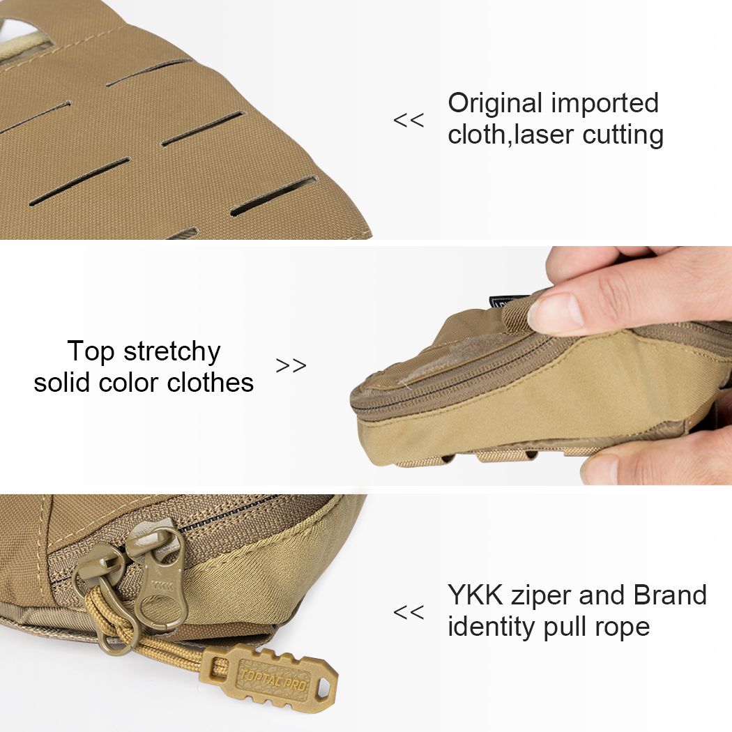 TOPTACPRO Tactical MOLLE Admin Panel Pouch Small Chest Pouch For Tactical Vest JPC2.0 AVS CPC MOLLE System Gun Belt 8510-IDOGEAR INDUSTRIAL