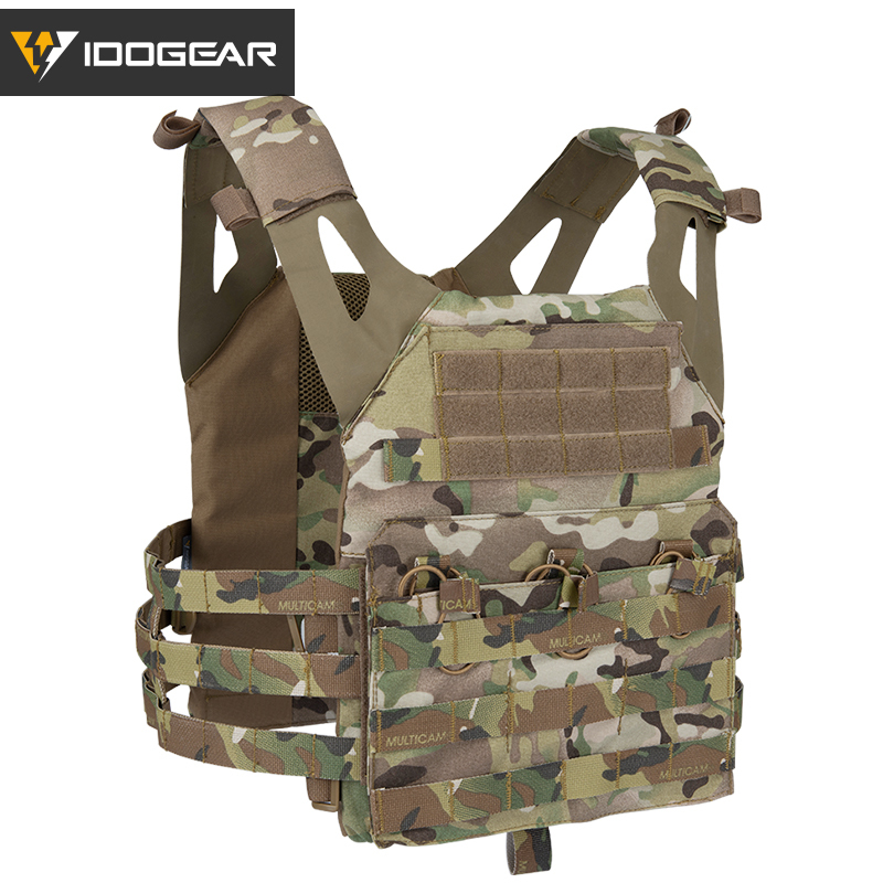 IDOGEAR Tactical Airsoft Vest Molle Modular Vest Camouflage Paintball CS Outdoor Adjustable Lightweight Combat Training Vest 