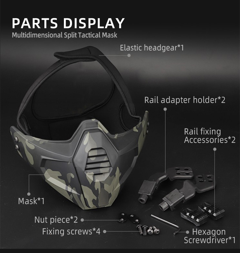 IDOGEAR Tactical Respirator Half Face Mask Airsoft Mask Multi Function  Military