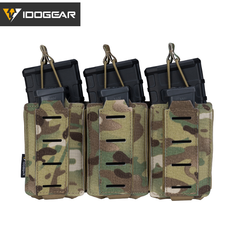 IDOGEAR Tactical LSR 9mm 556 Mag Pouch Triple Mag Carrier MOLLE Pouch Laser Cut 3570-IDOGEAR INDUSTRIAL