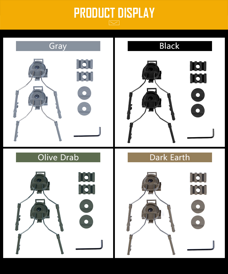 Idogear Tactical Helm Rail Adapter Set Peltor Ops-Core Helm Arc Rail Fast Helm Accessoires 3811-IDOGEAR INDUSTRIAL