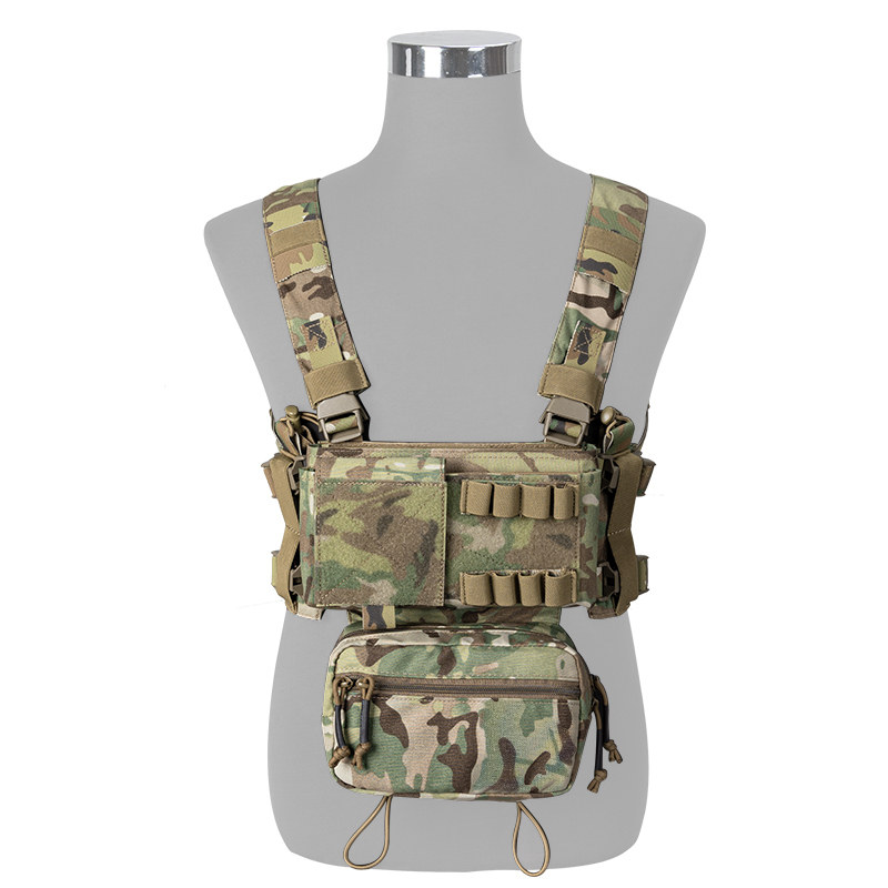IDOGEAR Tactical Vest Plus Chest Rig Modular Lightweight FERRO Style Shoulder Pads Dope Triple 5.56 Mag Pouch Tactical Vest Set 3320 I.1246246813