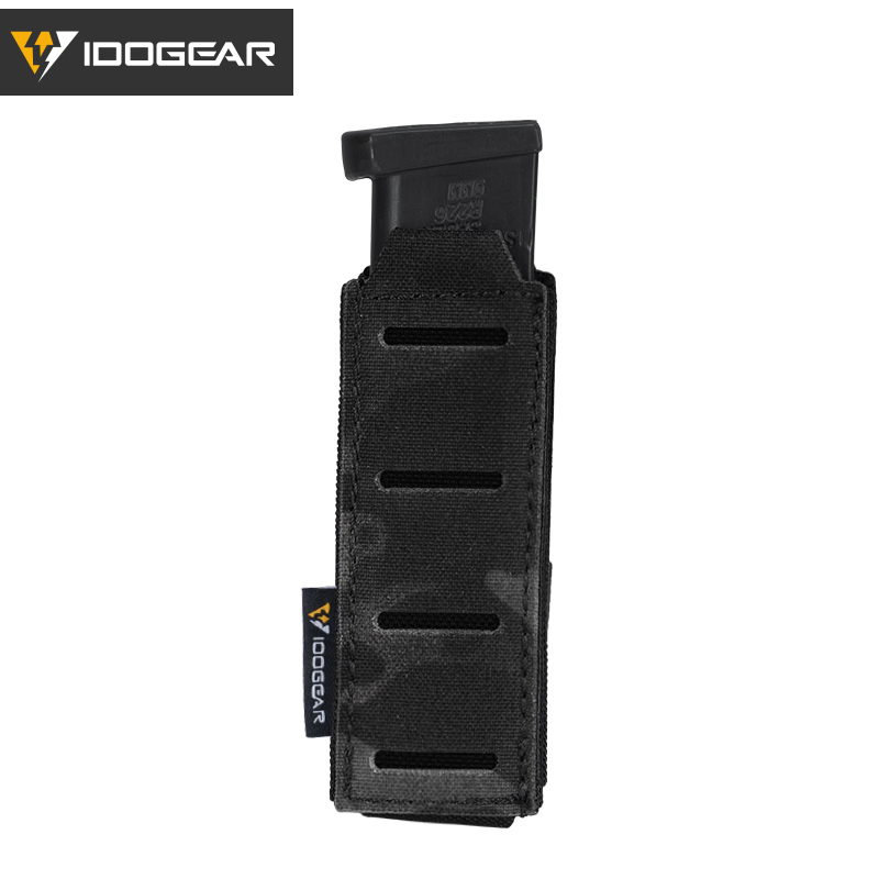 IDOGEAR Tactical LSR 9mm Mag Pouch Single Mag Carrier MOLLE Pouch Laser Cut 3568-IDOGEAR INDUSTRIAL