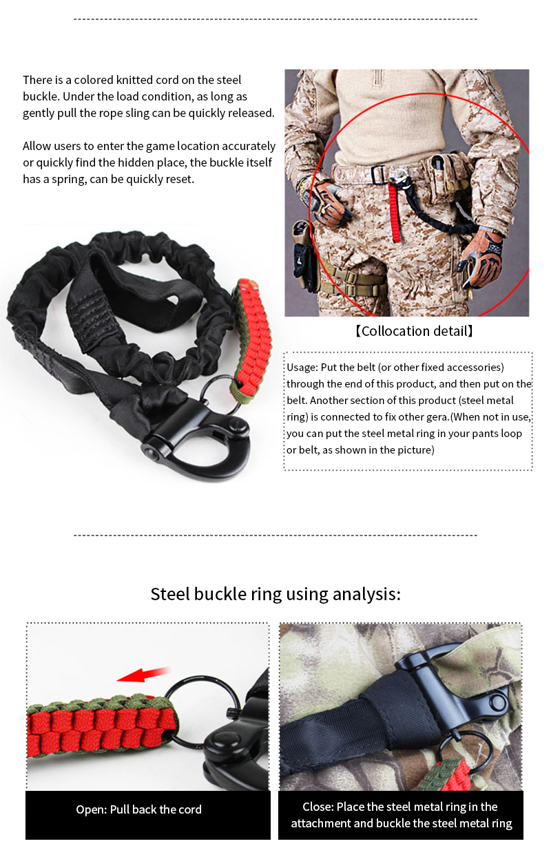 IDOGEAR Tactical Quick Release Opslaan Sling Lanyard Gear Tactical Accessoires 3410-IDOGEAR INDUSTRIAL