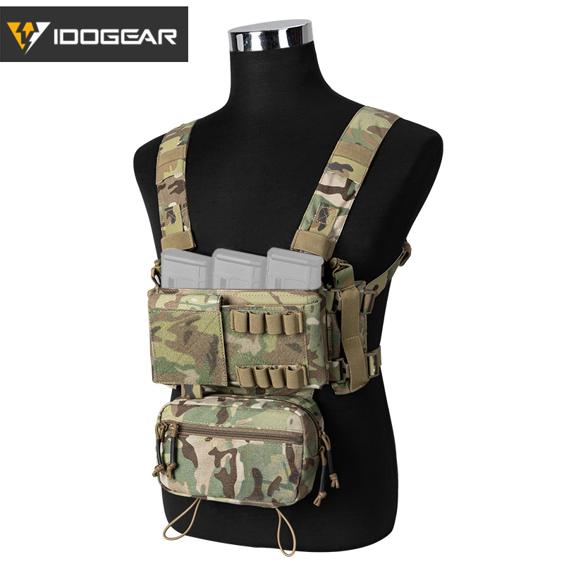IDOGEAR MK3 Tactical Chest Rig Modular Lightweight Hunting Vest Full Set Airsoft w/ 5.56 Mag Pouch Pantiball 3317
