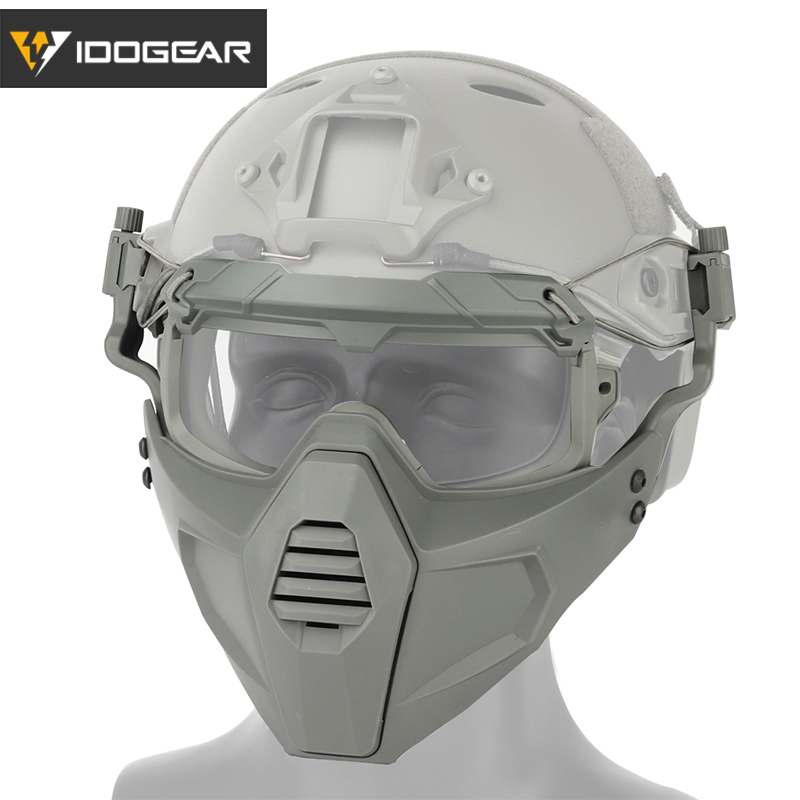 IDOGEAR Tactical Half Face Mask & Tactical Goggle Set For OC Style Helmet Rail Sports Accessories 6604-IDOGEAR INDUSTRIAL