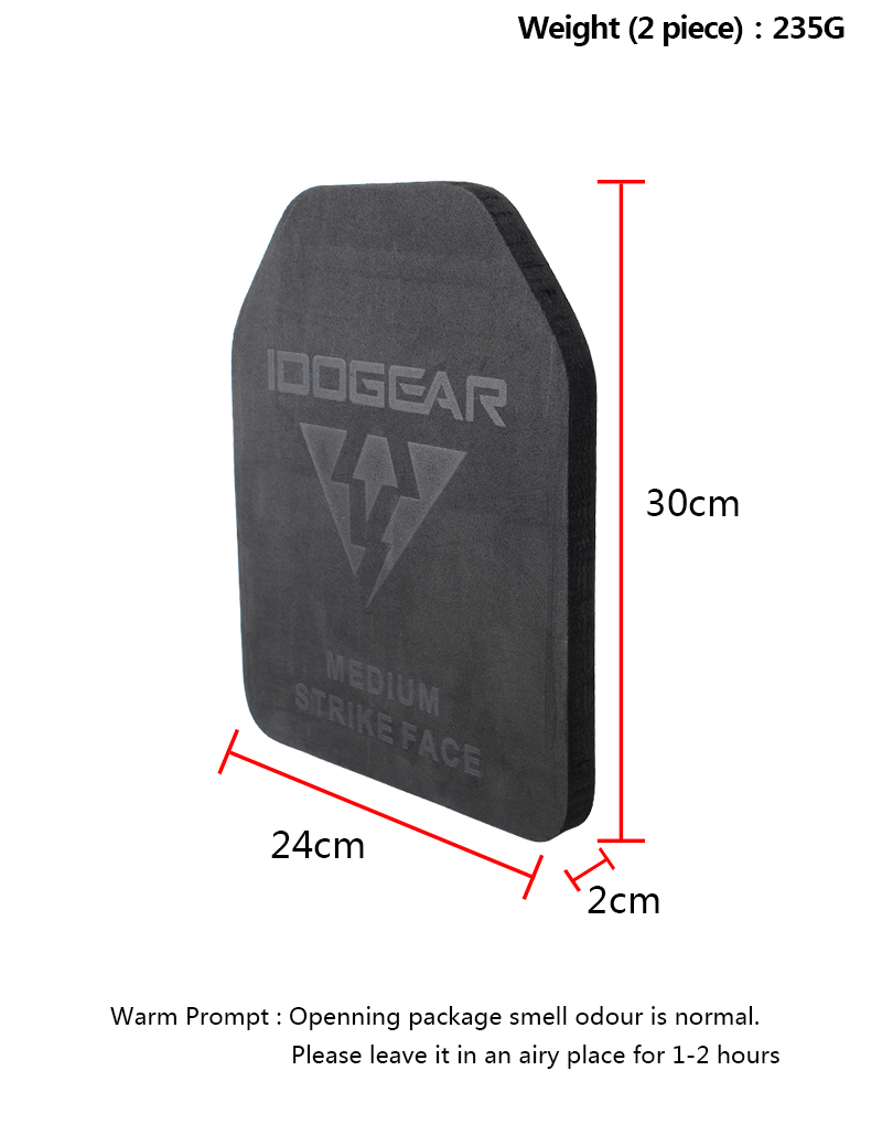 IDOGEAR Tactical Plate EVA Foam SAPI Plate for Tactical Vest Inner Liner Foam SAPI Shock Plate Medium Size 2 PCS 3907-IDOGEAR INDUSTRIAL