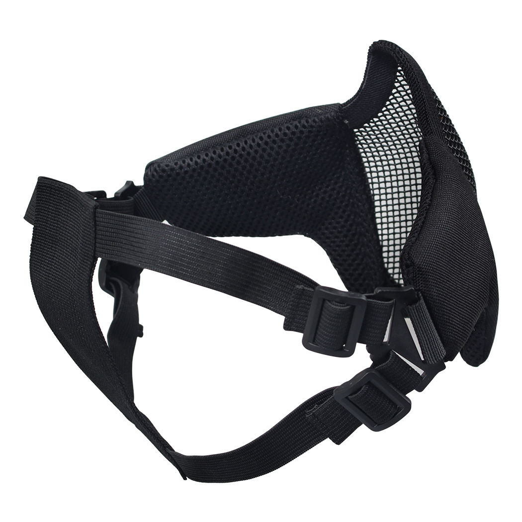 IDOGEAR Tactical Face Masks Adjustable Half Face Mask Steel Mesh Tactical Lower Face Mask 3604-IDOGEAR INDUSTRIAL