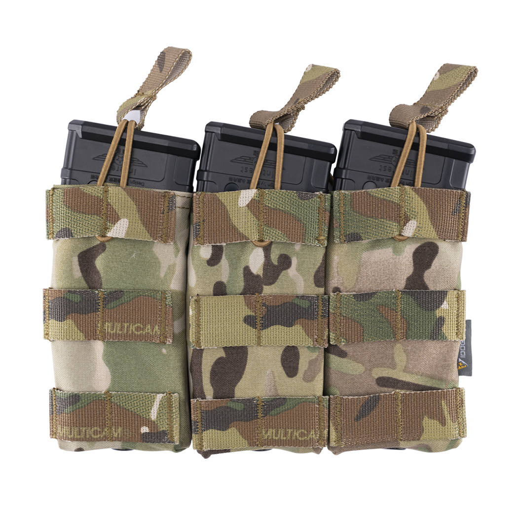 IDOGEAR Triple Mag Pouch 5.56mm MOLLE Open-Top Magazine Pouch Triple Tactical Mag Holder for M4/M16/AR Series Magazine 500D Nylon 3547-IDOGEAR INDUSTRIAL