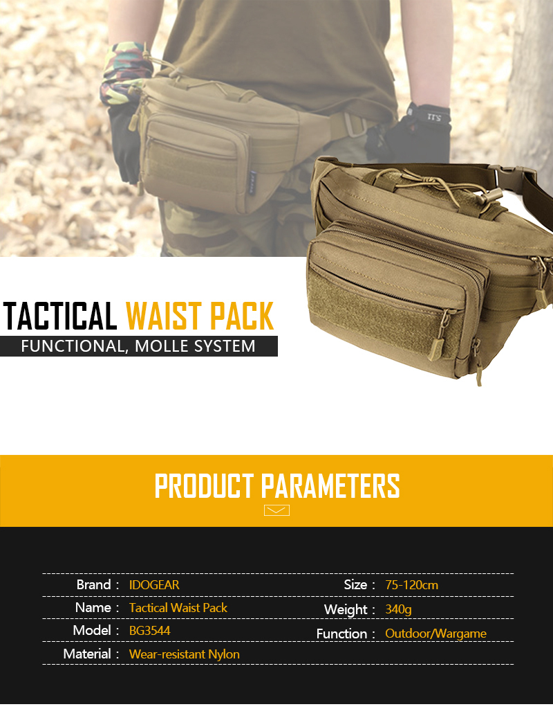 IDOGEAR Tactical Fanny Pack Waist Bag Camo Waist Pack Gear Tactical Pouch 3544-IDOGEAR INDUSTRIAL