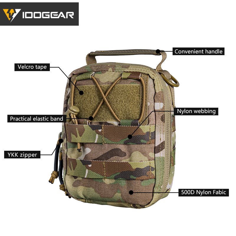 IDOGEAR Tactical Medical Pouch MOLLE First Aid EMT Utility Pouch IFAK Hunting Nylon First Aid Bag 3523-IDOGEAR INDUSTRIAL