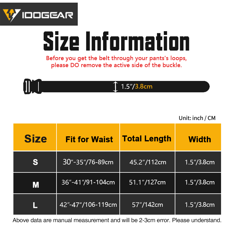 IDOGEAR 1.5 inches tactical Magnetic Belt 3427