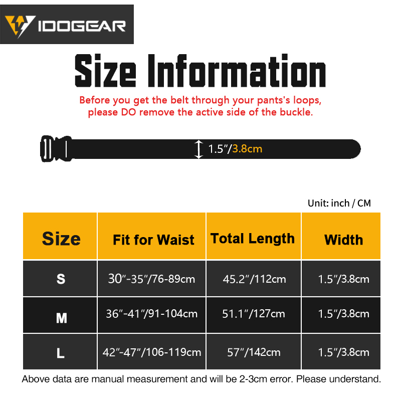 IDOGEAR 1.5 inches Magnetic Belt 3427