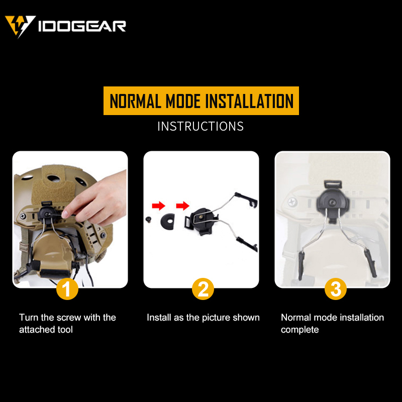 Idogear Tactical Helm Rail Adapter Set Peltor Ops-Core Helm Arc Rail Fast Helm Accessoires 3811-IDOGEAR INDUSTRIAL