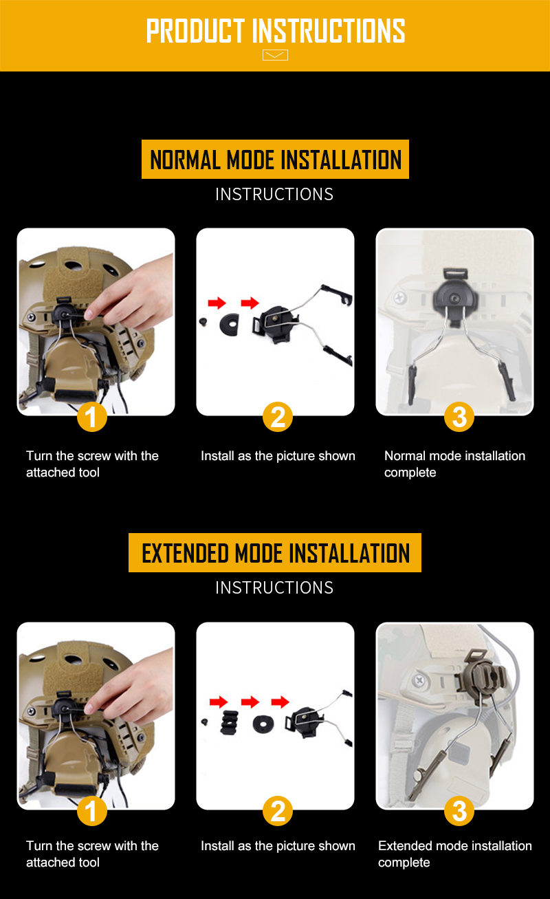 Idogear Tactical Helm Rail Adapter Set Peltor Ops-Core Helm Arc Rail Fast Helm Accessoires 3811-IDOGEAR INDUSTRIAL