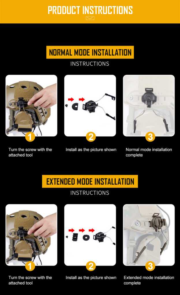 Idogear Tactical Helm Rail Adapter Set Peltor Ops-Core Helm Arc Rail Fast Helm Accessoires 3811-IDOGEAR INDUSTRIAL
