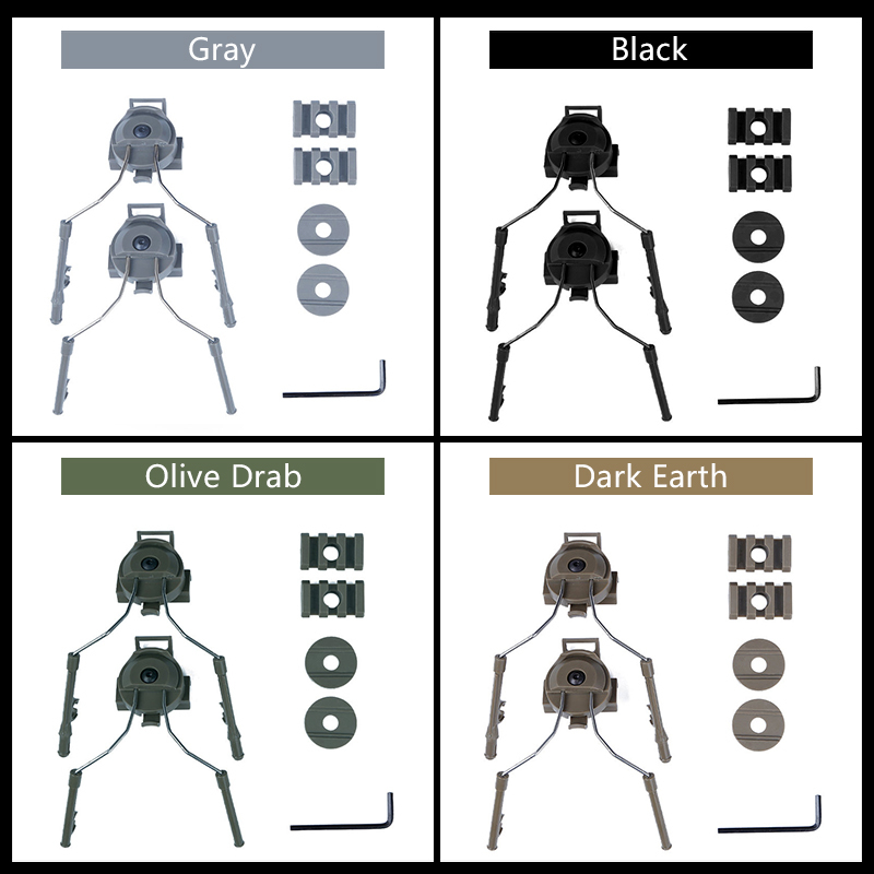 Idogear Tactical Helm Rail Adapter Set Peltor Ops-Core Helm Arc Rail Fast Helm Accessoires 3811-IDOGEAR INDUSTRIAL