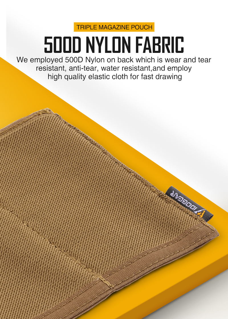 IDOGEAR Triple Mag Pouch Elastic Molle Magazine Pouches Open-top Carrier for M4/M16/AR Magazines 3555-IDOGEAR INDUSTRIAL
