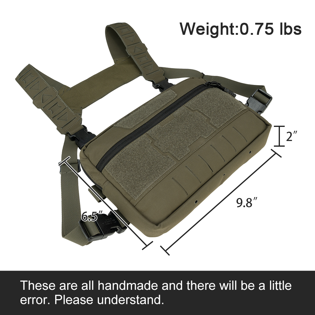 TOPTACPRO Tatcical Chest Rig Bag Chest Recon Bag MOLLE Front Shoulder Strap  Pack