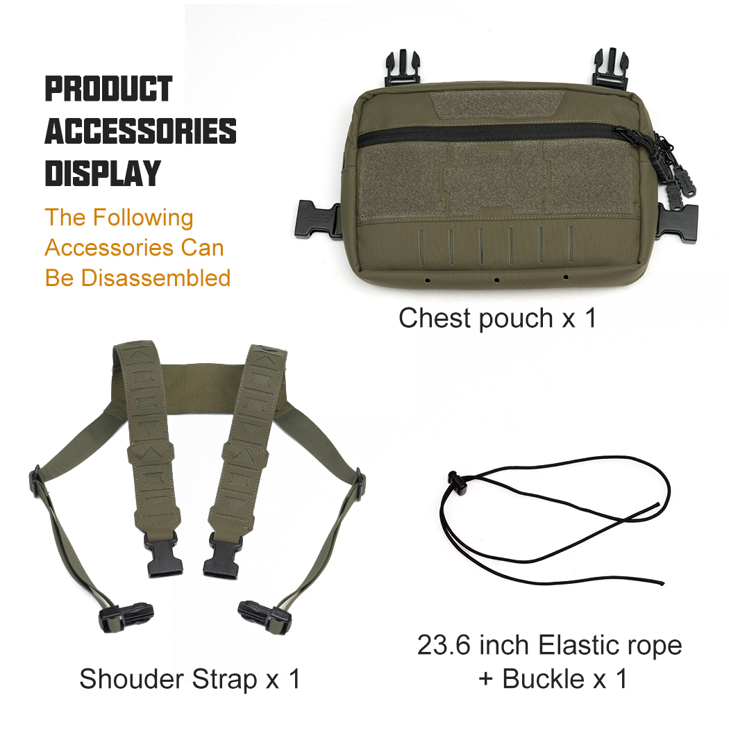 TOPTACPRO Tatcical Chest Rig Bag Chest Recon Bag MOLLE Adjustable Shou