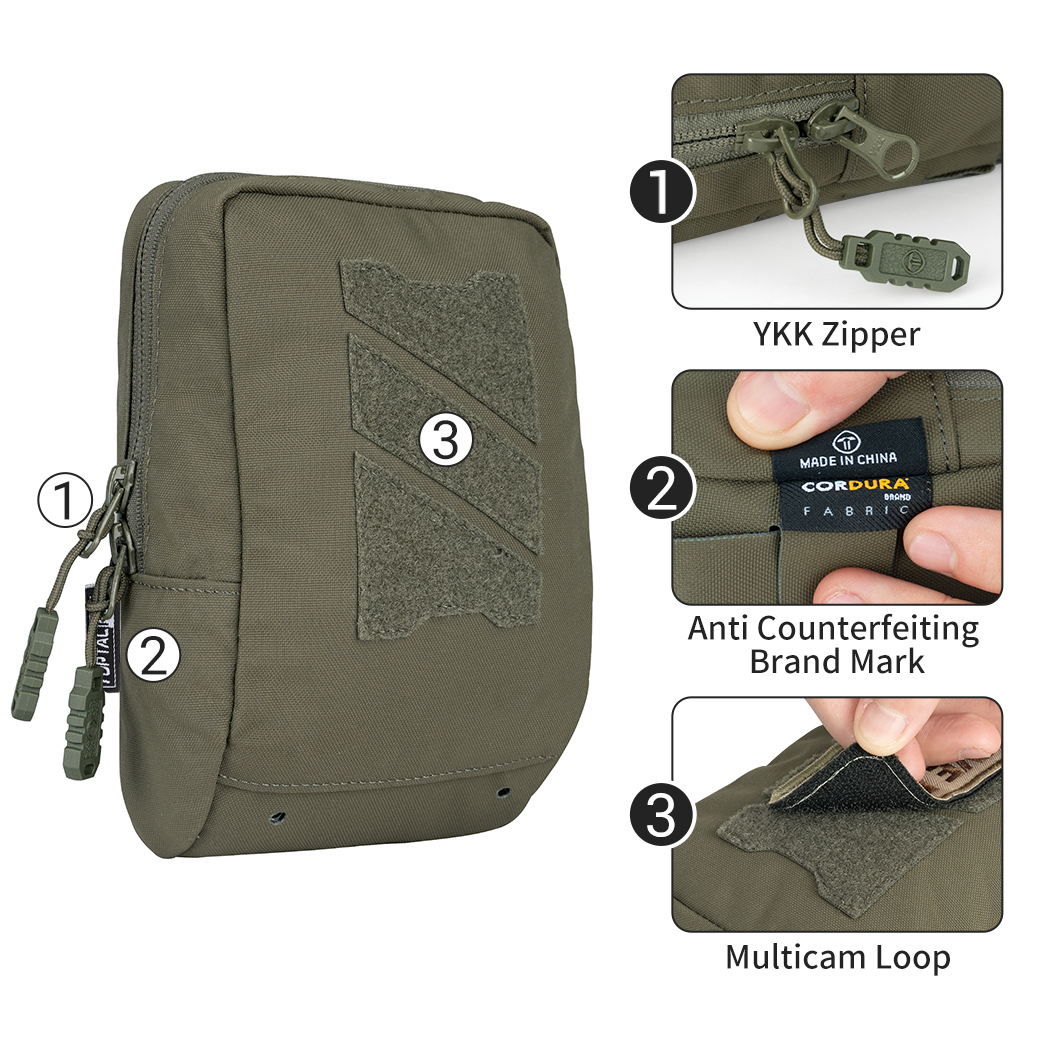 TOPTACPRO Tactical Pouch MOLLE Utility Pouch Military Duty Hunting 500D Cordura Nylon 8518-IDOGEAR INDUSTRIAL