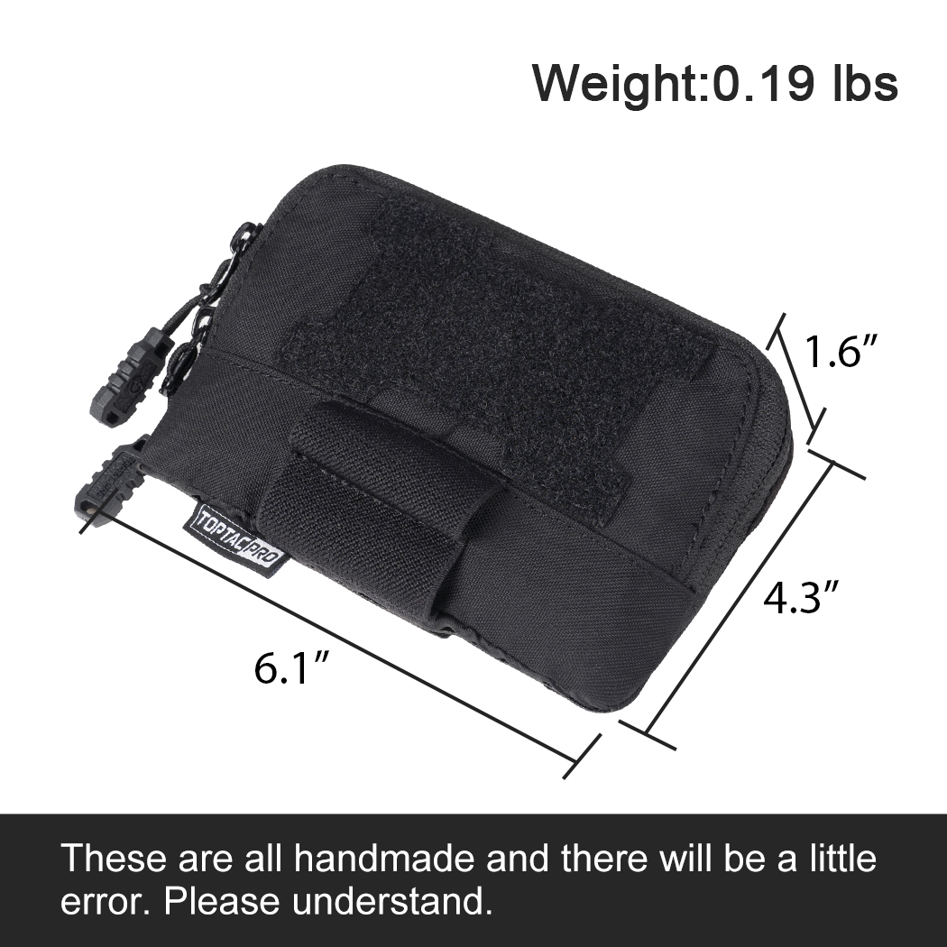 TOPTACPRO Tactical MOLLE Admin Panel Pouch Small Chest Pouch For Tactical Vest JPC2.0 AVS CPC MOLLE System Gun Belt 8510-IDOGEAR INDUSTRIAL