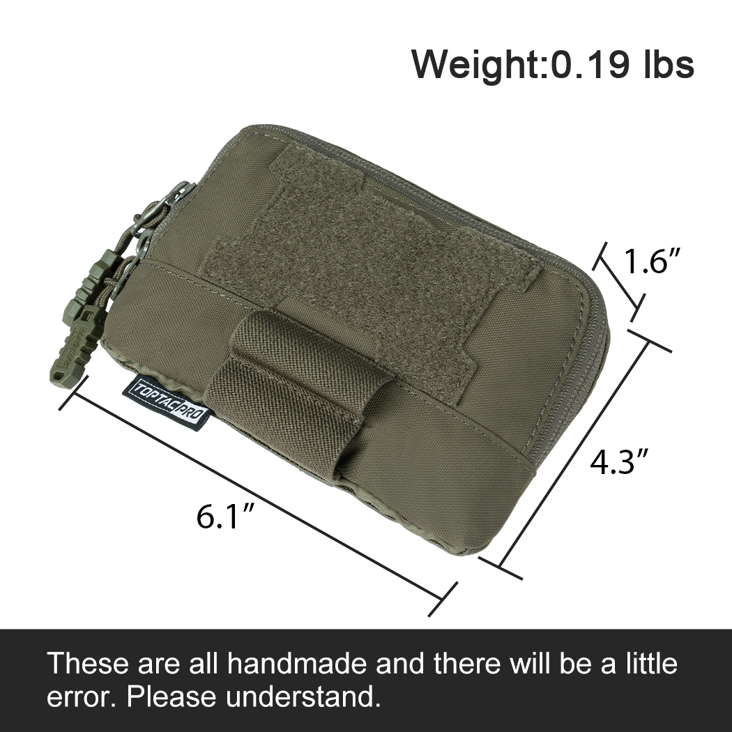 TOPTACPRO Tactical MOLLE Admin Panel Pouch Small Chest Pouch For Tactical Vest JPC2.0 AVS CPC MOLLE System Gun Belt 8510-IDOGEAR INDUSTRIAL