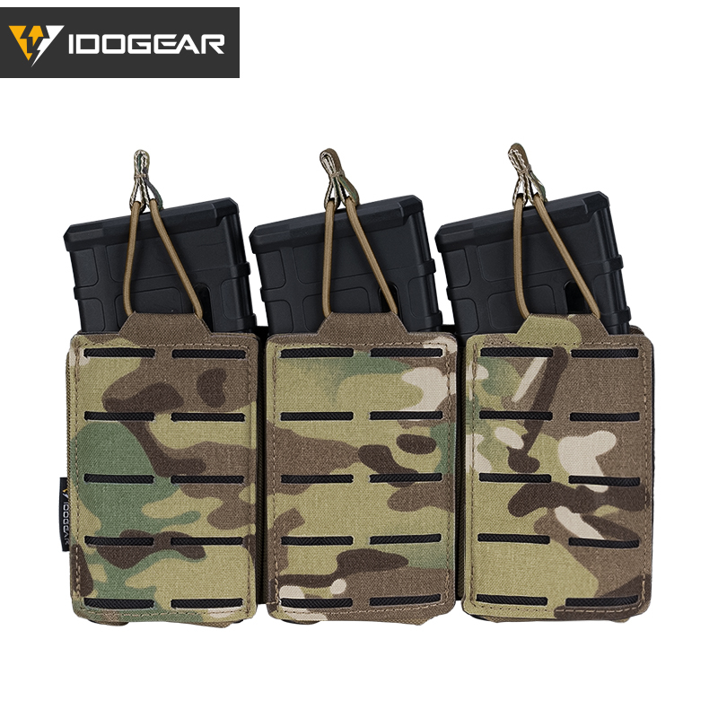 IDOGEAR Tactical LSR 556 Mag Pouch Triple Mag Carrier MOLLE Pouch Laser Cut Military Airsoft 3567-IDOGEAR INDUSTRIAL