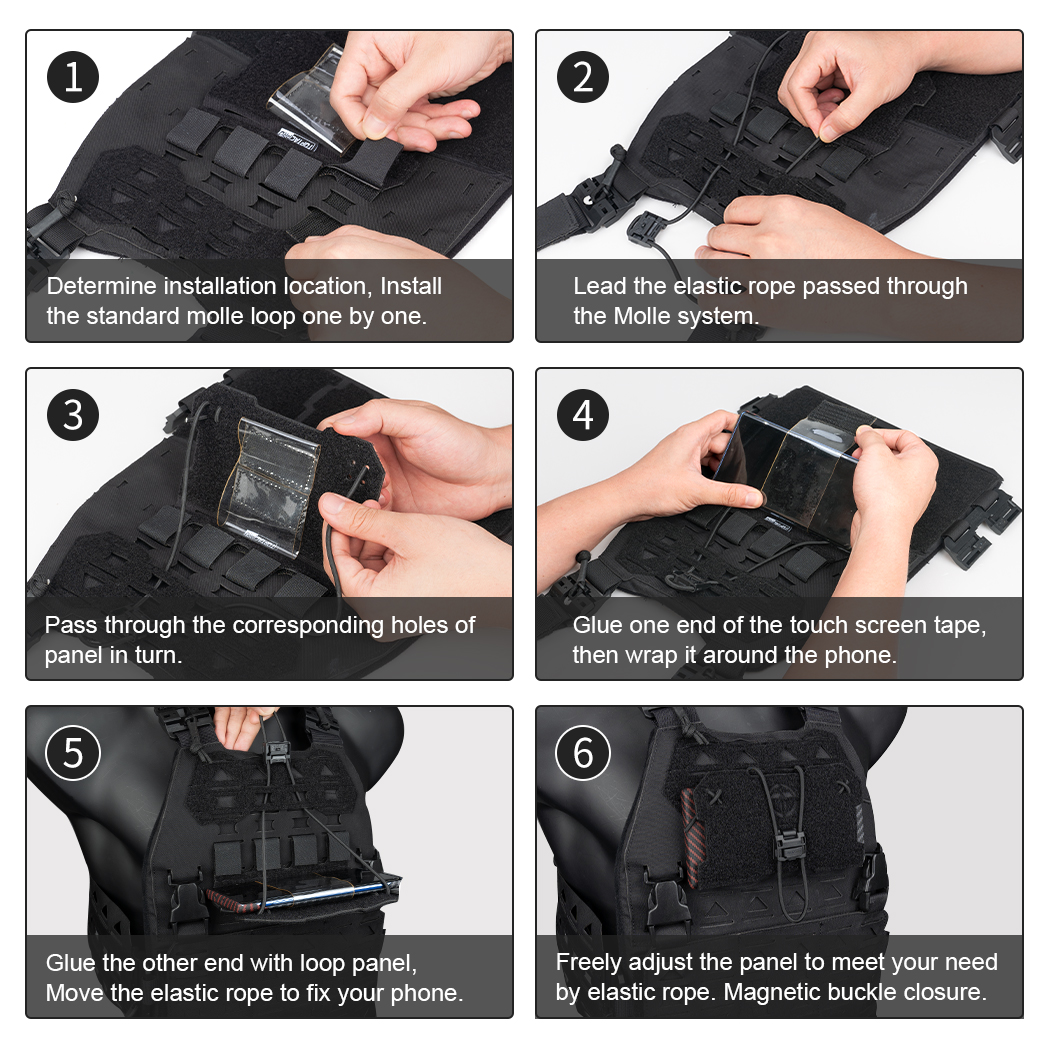 TOPTACPRO Tactical Admin Phone Pouch for Vest MOLLE Plate Carrier Multicam Portable Cell Phone Carrier Holder Quick-release Magnetic Buckle 8512-IDOGEAR INDUSTRIAL