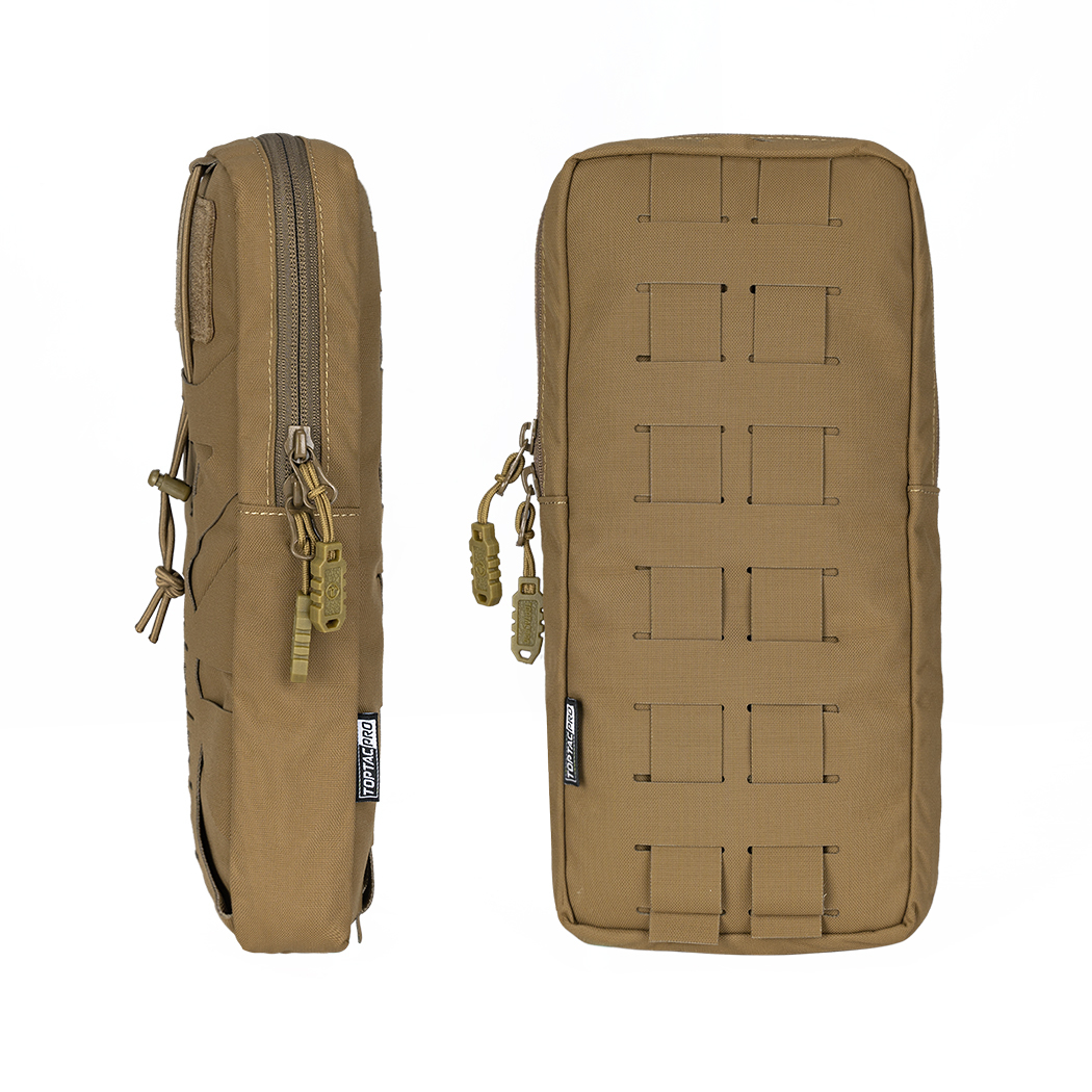 TOPTACPRO Tactical Hydration Pouch with Inner Bladder Water Bag Laser Cut MOLLE Hydration Pouch for Hiking Biking Running and Climbing 8504-IDOGEAR INDUSTRIAL