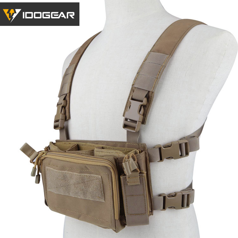 IDOGEAR Modular Tactical Chest Rig Multi-function Vest Lightweight With Mag Pouch Airsoft Gear 3308-IDOGEAR INDUSTRIAL